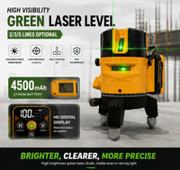 Niveau laser croisé vert autonivelant, plus lumineux et plus fin, version améliorée, certifié CE, pour la construction, 2/3/5 lignes