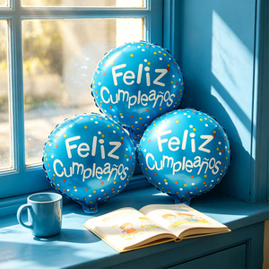 Palloncini in Foil Stampati in Serigrafia a 6 Colori 'Party Love Happy Birthday' Rotondi 10 Pollici Metallizzati per Decorazioni - Product Image 5