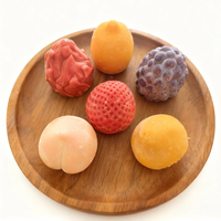 Mini glaces 3D aux fruits surgelés, saveurs mangue, pêche, citron, fruit du dragon, en coquille de chocolat, 150g, emballage individuel, Halal