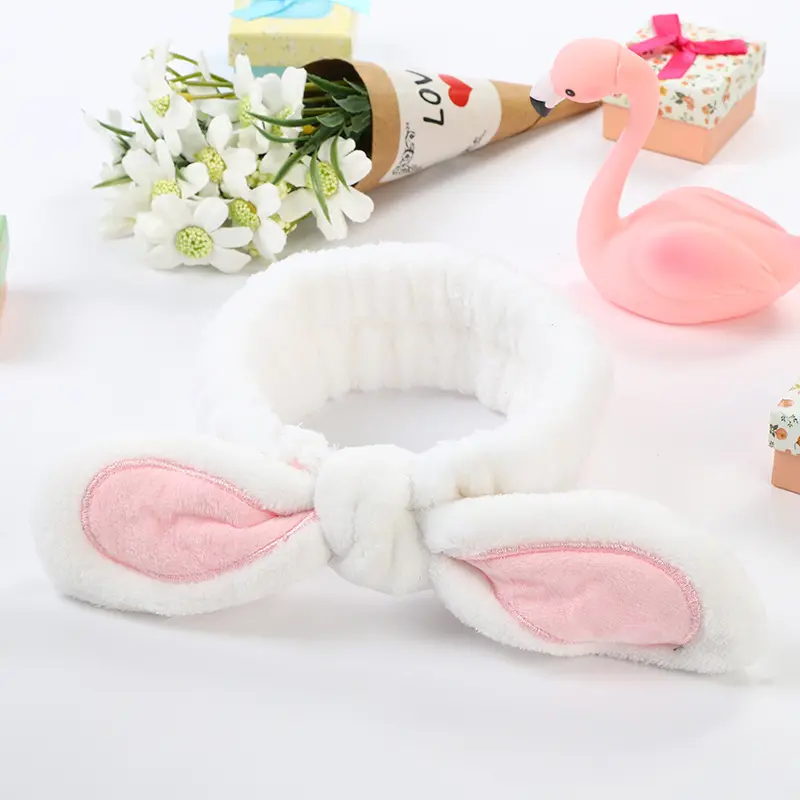 Japanese and Korean hair accessories new cartoon cute cloth rabbit ear headband knotted hair band face washing hair headband