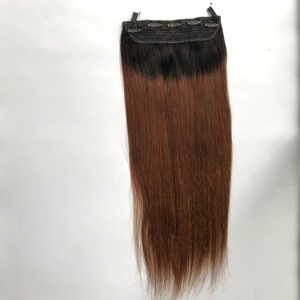 AU 100% rambut manusia disesuaikan hanya rambut Remy India klip dalam Ombre campuran rambut karamel ekstensi volume wanita - Product Image 3