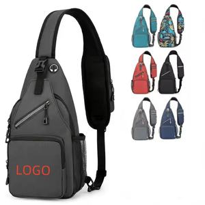 Bolsa de pecho deportiva con logotipo personalizado, riñonera impermeable para <span class=keywords><strong>mujer</strong></span> y hombre, bandolera para viaje, senderismo, correr, riñonera - Product Image 1