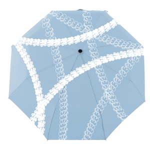 Strong Frame Pocket Small Three-folding Polyester <b>Umbrella</b> Mini All Print logo <b>Automatic</b> UPF 50+ 95cm Open Diameter Custom OEM - Product Image 4