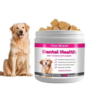 पालतू पशु दंत चिकित्सा देखभाल पूरक डेंटल सॉफ्ट च्यूज़ आपके पालतू जानवर के दांतों और मसूड़ों को बिल्ली के दांतों और मसूड़ों के स्वास्थ्य के लिए सहारा देने में मदद करती है