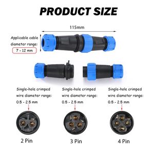 Industrial Aviation 2 Paar IP68 SP21 Schnell kabelst ecker 2/Pin Stecker Buchse Schraube Crimp Wasserdichtes Kupfer - Product Image 2