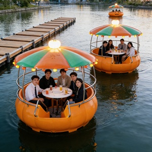 Bateau de loisirs <span class=keywords><strong>BBQ</strong></span>, restaurant flottant sur l'eau, utilisation dans les parcs sportifs, construction en acier LLDPE, capacité de 5 <span class=keywords><strong>à</strong></span> 10 personnes, charge de 500 kg, 1 pièce - Product Image 4