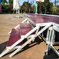 Scène mobile extérieure antidérapante de luxe pour événements, podium facile à installer, équipement d'éclairage pour concerts et mariages, aluminium Shengyixin Syx-002
