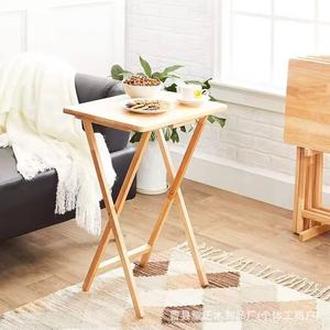 Home wooden folding <b>table</b>, <b>portable</b> high-legged sofa dining <b>table</b>, outdoor <b>picnic</b> wooden stall storage <b>table</b> - Product Image 1