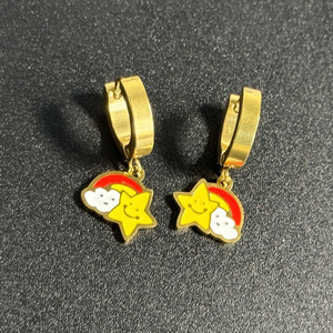 Orecchini pendenti personalizzati in oro placcato in acciaio inossidabile 18K simpatici animali coniglio stella <span class=keywords><strong>volpe</strong></span> alla moda <span class=keywords><strong>gioielli</strong></span> da sposa per donne e ragazze - Product Image 5