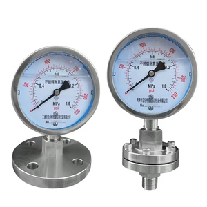 Ytp 100ml Mf เกจวัดแรงดันไดอะแฟรมสแตนเลสชนิดหน้าแปลน ทนต่อแรงกระแทก บุ PTF - Product Image 1