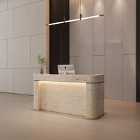Petit bureau de réception en travertin pour hôtels Salons de beauté Magasins de vêtements Barber Shops-Comptoir de caisse pour magasin