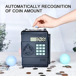 Hucha Digital Electrónica Personalizada para Niños, Máquina <span class=keywords><strong>de</strong></span> Juguete Tipo Cajero Automático para Contar Monedas y Ahorrar Dinero - Product Image 4