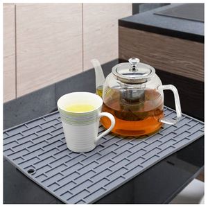 LA Custom Large Size <b>Silicone</b> Kitchen Drain <b>Mat</b> Dish Pan <b>Draining</b> Placemat Kitchen Tableware Drying Pad Table <b>Mat</b> - Product Image 2