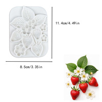 Cetakan Silikon Fondant Stroberi Seri Buah Baru untuk Dekorasi Kue dan Cetakan Panggang