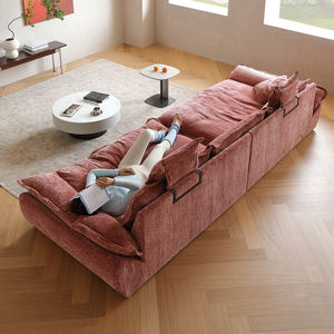 Canapé en tissu PU en forme <span class=keywords><strong>de</strong></span> voilier, siège extra <span class=keywords><strong>large</strong></span> et profond, nouveau modèle 2025, rangée droite, dossier haut, salon moderne, simple, chenille - Product Image 5