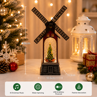 Neue Umweltfreundliche Weihnachts-Wasserlaterne mit LED-Lichtern, Spieluhr und Schneekugel für Feiertagsdekoration