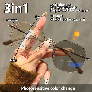 Far and Near Dual-use <strong>Reading</strong> <strong>Glasses</strong> Intelligent Color-changing Progressive Multi-focus Unisex Anti-blue Light <strong>Reading</strong> <strong>Glasses</strong> - Product Image 6