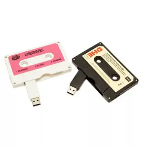 盒式磁带笔式驱动器USB 2.0定制标志2GB 4GB USB闪存驱动器塑料音乐USB棒用于促销
