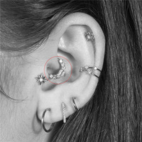 Anneau de nez unisexe punk sans soudure, design abeille ange, incrusté de cuivre et de zircon, bijou de corps, cadeau