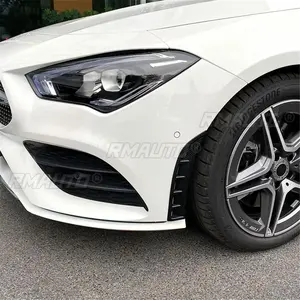 Paire de séparateurs d'air latéraux de pare-chocs avant, spoiler canard, aspect carbone noir brillant pour Mercedes CLA Classe C118 CLA180 CLA200 2020+ - Product Image 1