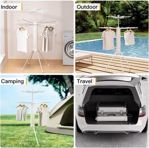 360 °   Séchoir à linge rotatif, 8 bras avec pinces à linge, idéal pour dortoir, camping-car et chambre <span class=keywords><strong>de</strong></span> bébé, OEM - Product Image 4