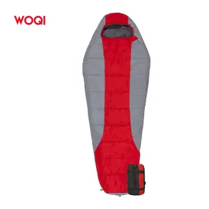 WOQI Manufacturer EN Mummy Hollow Cotton Waterproof Cold Proof Durable Camo Sleeping Bag with Compression Sack for Outdoor