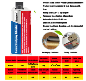 Adhésif époxy conducteur argenté AB résine époxy poudre de cuivre adhésif conducteur pour semi-conducteur de l'industrie électronique - Product Image 3