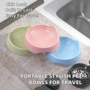 Idepet - Juego de Platos y Botellas de Agua Portátiles de Plástico para Mascotas, Elegantes y Divertidos para Viajes, para Perros y Gatos, Accesorios Bonitos para Comida y Agua - Product Image 2