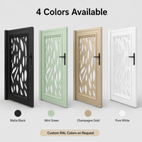Portail piétonnier moderne en aluminium pour villa, jardin, cour, panneau artistique en métal découpé au laser, porte d'entrée simple battante, certifié CE