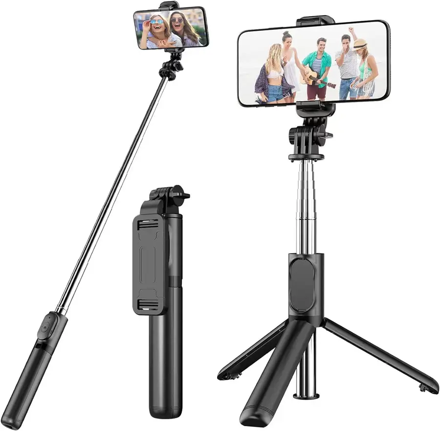 Bâton de selfie Trépied avec télécommande sans fil détachable 4 en 1 extensible Portable Selfie Stick Téléphone Trépied Support Compatible Téléphone