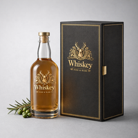 Bouteille en verre super-flint de 700 ml pour whisky, couleur personnalisée, base lourde, vide, pour spiritueux, liqueur, vodka, brandy, vente en gros, directement de l'usine