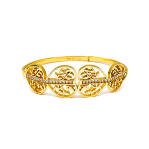 Fashion Bangle 316L Stainless Steel PVD Gold Plating With <b>Crystal</b> Inlay Elegant Design For Women Jewelry Accessory - Product Image 2