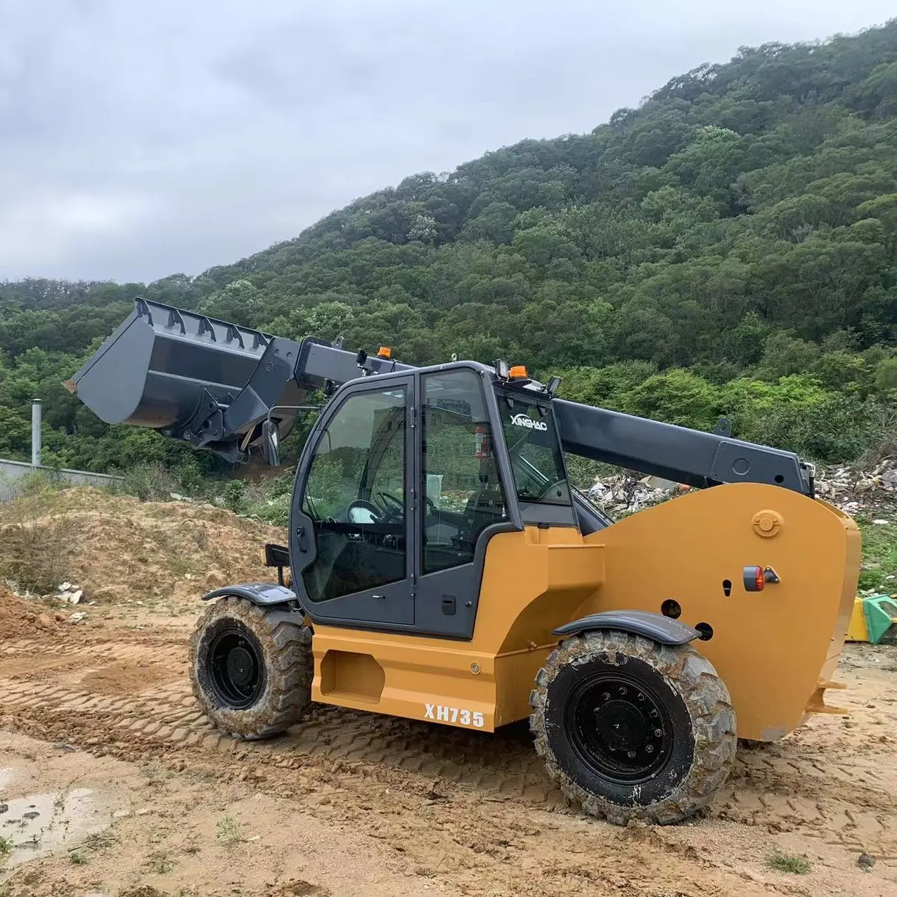 Teleskopik yan bom 3.7ton telehandler ile Xinghao Manitou malzeme taşıma ekipmanları forklift satılık