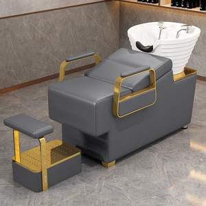 2026 New Comfortable <b>Hair</b> Salon Furniture Beauty Salon Shampoo Bed with <b>Wash</b> <b>Basin</b> Factory wholesale - Product Image 4