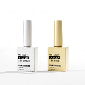 Paquete de 2 Geles Metálicos para <span class=keywords><strong>Uñas</strong></span> con Efecto Espejo, Delineador Profesional con Efecto de Hilo Dorado y Plateado - Product Image 6