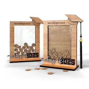 Cadre de présentation de diplôme de lycée de New York, classe de 2025, en MDF, vertical, pour table, avec noms et étoiles - Product Image 1