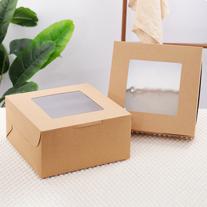 Premium <strong>White</strong> Cardboard Bakery 10x10x5 Inch Foldable Dessert Pastry Packaging <strong>Cake</strong> <strong>Box</strong> With Window - Product Image 5