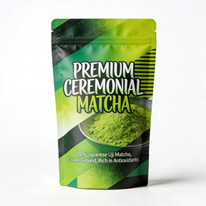 Emballage personnalisé en Mylar numérique, faible MOQ, sachet debout pour thé vert matcha, emballage alimentaire - Product Image 1