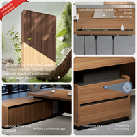 Bureau de direction en bois massif de luxe haut de gamme, ensemble de bureau moderne et simple, mobilier en bois de haute qualité