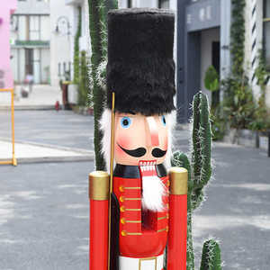 Casse-noisette soldat grandeur nature de 150 cm fait à la main, décoration de Noël classique pour l'extérieur, figurine de Noël, jouet festif - Product Image 5