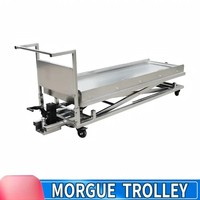 Chariot de morgue en acier inoxydable avec élévateur hydraulique pour corps, modèle STTC, avec formation sur site et garantie à vie