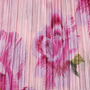 Thời Trang Mới Nhăn May Mặc 100% Polyester Nhiều Màu Hoa In Nếp Nhăn Vải Cho Ăn Mặc Quần Áo - Product Image 4