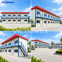 VICDOWEX Maison préfabriquée de luxe contemporaine en forme de T, isolation thermique, caractéristiques ignifuges, bureaux de projet, longue durée