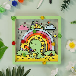 Créez votre propre cadre photo de dinosaure pour les enfants <span class=keywords><strong>facile</strong></span> <span class=keywords><strong>à</strong></span> faire bricolage acrylique conseil dinosaure cadre photo décoration de la maison - Product Image 5