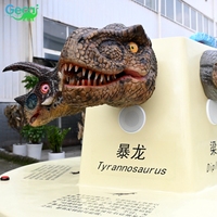 Gecai Amusement Park Modèle de tête de dinosaure animatronique avec son