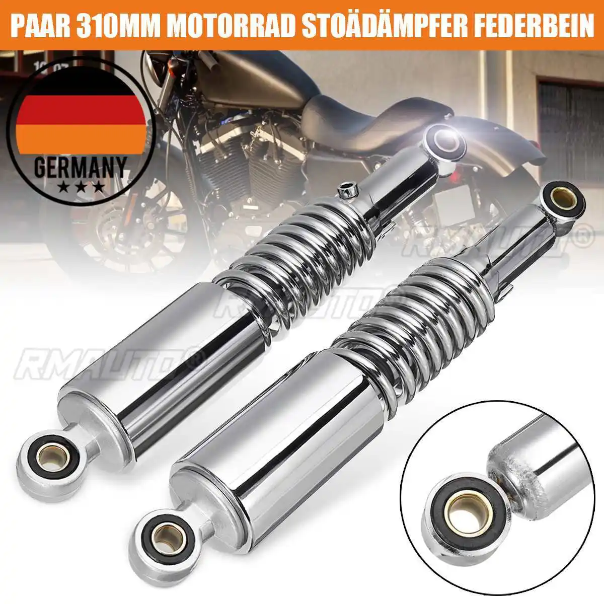 2X Universal 310mm Motorrad-Luftstoßdämpfer hintere Federung für 90cc 110cc 125cc 150cc Dirtbike Gokart ATV Quad