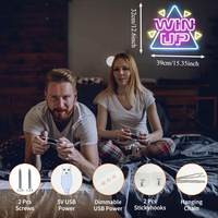 Neonawall Win up Enseigne néon LED USB à intensité variable pour la décoration murale de salles de jeux d'arcade, parcs d'attractions, salles de jeux, bars, vitrines de magasins