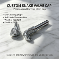 Nouvel accessoire automobile : Capuchon de valve en forme de tête de serpent, universel, facile à installer