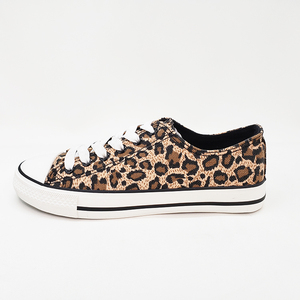 Vulcanizados de mujer lienzo putas low top planas Zapatos <span class=keywords><strong>Zapatillas</strong></span> de deporte de encaje leopardo impreso - Product Image 2