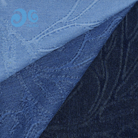 En stock – Tissu denim jacquard motif branches d'arbre, prix usine abordable, pour vêtements décontractés modernes et jeans